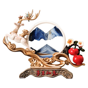 鹿中式客厅装饰品摆件 新家新居创意玄关电视柜桌面摆件朋友送物