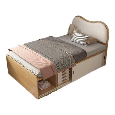 高箱储物单人床1米1.2米小户型推拉门式加高床现代简约1.35软靠床