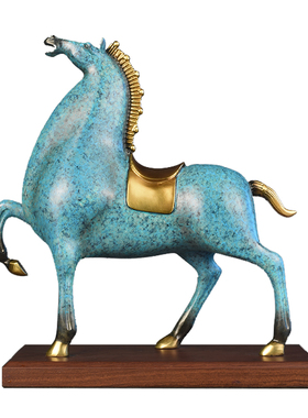 纯铜铜马摆件中式大号唐马