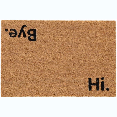 印度进口手工椰壳门垫美式简约入户门您好 再见 除尘蹭土防滑门垫