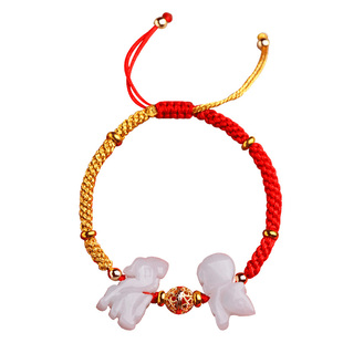 2026年属鼠太岁红绳手链女男三合生肖佩戴吉祥物猴形龙型饰物手绳