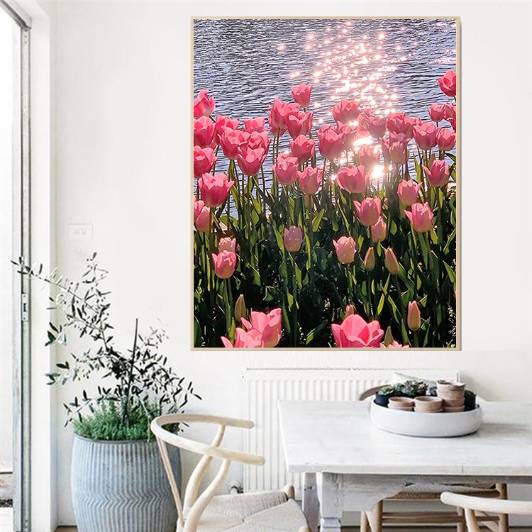 郁金香钻石画2025新款客厅卧室餐厅唯美花卉风景5d贴钻十字绣满钻