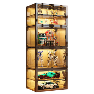 手办展示柜盲盒展示架子高达家用玩具积木透明适用乐高模型收纳盒