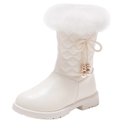 儿童靴子2026秋冬季新款韩版中大童加厚保暖公主靴棉靴儿童雪地靴