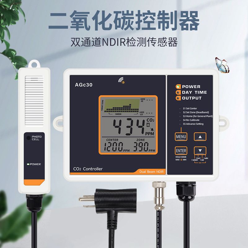 跨境二氧化碳控制器双通道NDIR检测仪器仪表大棚水传感器种植培