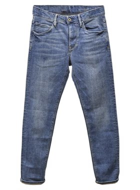 ABLE，JEANS复古做旧修身牛仔裤