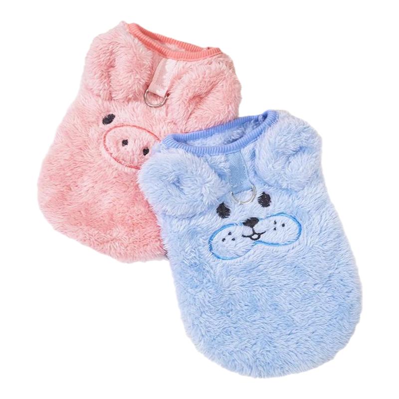 猫咪衣服冬季保暖加绒加厚布偶蓝猫金渐层可爱防掉毛背心带牵引环