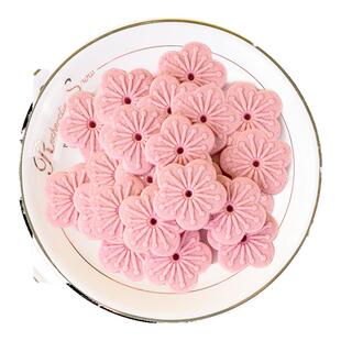 粉色樱花饼干蛋糕装饰摆件慕斯烘焙纸杯甜品插件雪花冰冷饮配料