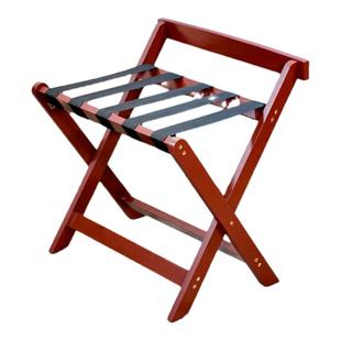 实木折叠收纳架酒店民宿房间床边置物架卧室放衣服架可折叠胡桃色