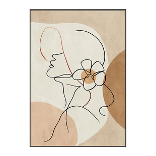 奶油客厅装饰画卧室画床头挂画高级感玄关壁画抽象艺术沙发背景画