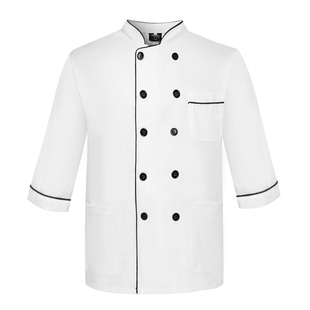 学校食堂人员工作服厨房工衣男白色厨师服装幼儿园厨师服短袖女夏