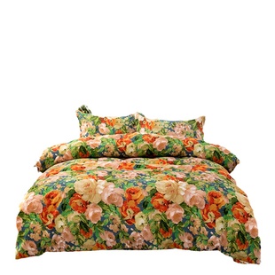 马年春节送礼田园全棉斜纹床单被套女生宿舍单双人睡单 加密款