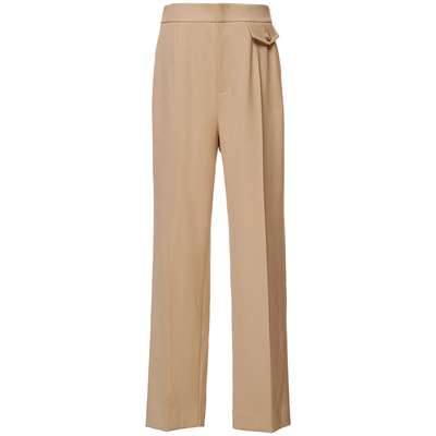 欧碧倩高腰开叉九分裤冬职场直筒烟管裤50444505