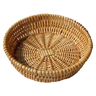 藤编馒头筐面包篮水果盘编织收纳筐食品玩具收纳家用餐桌厨房用品