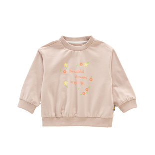 童泰女宝宝卫衣春秋款外穿女童单件上衣圆领套头女孩春装长袖t恤a