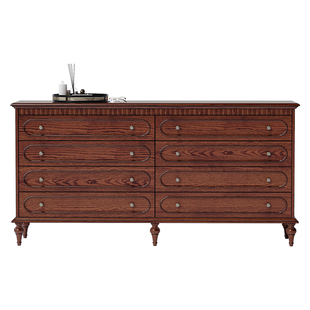 时余艾丽斯八斗柜美式全实木法式储物柜中古风客厅复古收纳边立柜