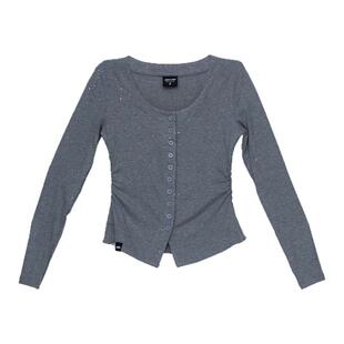 CBXLAB街舞潮牌亮片坑条肌理修身冬季长袖爵士辣妹显瘦亲肤上衣女