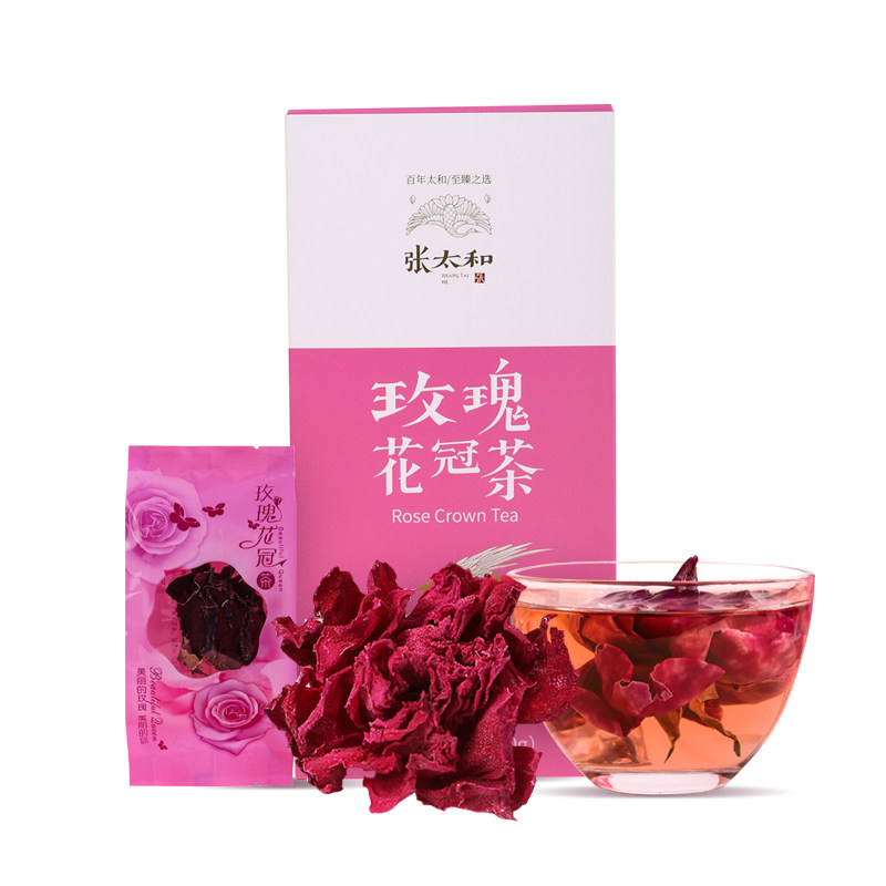 张太和云南墨红玫瑰花冠茶10朵/盒官方旗舰店重瓣干花泡茶花茶