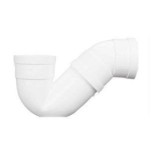 PVC110国标平底P弯 排水防臭同层浅存水弯降低层高 内插式平底弯