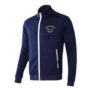 埃森图春秋薄款棉涤300g男运动休闲针织立领拉链开衫夹克时尚外套