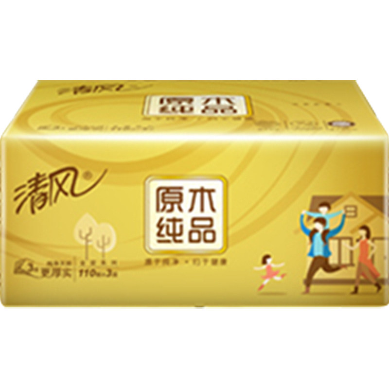 清风m号原木纯品中规格3层抽纸