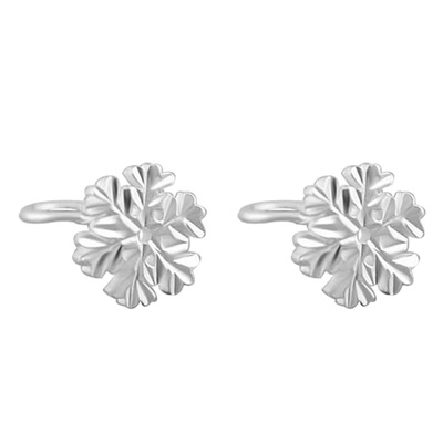雪花防过敏999纯银气质女耳钉