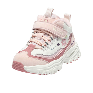 花影丨百丽童鞋女童老爹鞋2026冬季新款儿童加绒运动鞋高帮休闲鞋