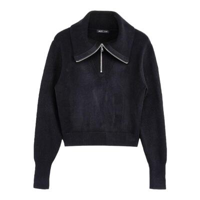 A21女装合体翻领套头长袖线衫