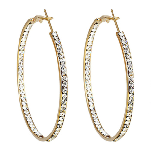 时尚水钻大耳圈2025新款爆款气质圈圈耳环女显瘦夸张s925银针耳扣