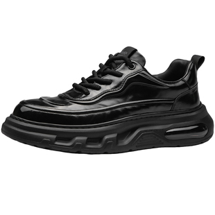 头层牛皮休闲皮鞋男款2025秋冬款运动真皮潮流百搭英伦风加绒男鞋