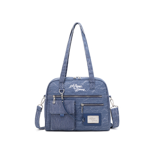 meowbunny牛仔系列 托特包女小众复古单肩斜挎包大学生上课包通勤