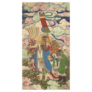 菩提树神尊天婆竭罗王尊天工笔佛像高清微喷复制装饰挂画临摹范本