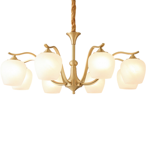 法式吊灯客厅灯美式主灯卧室餐厅灯轻奢欧式主卧新款简约全铜灯具