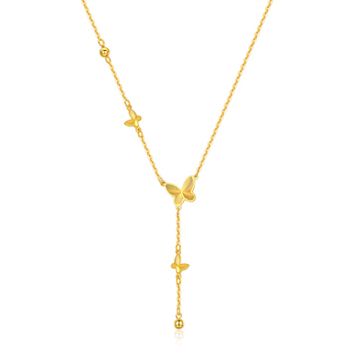 vana蝴蝶流苏女款足金项链