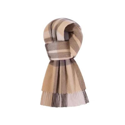 羊毛格子围巾女送女友生日礼物