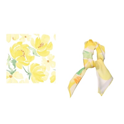 flora春天里淡黄色文艺清新方巾