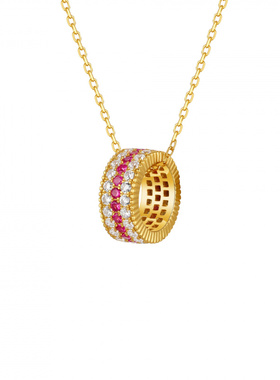 Witther原创小众设计路路通项链女时尚高级感925银满钻吊坠锁骨链