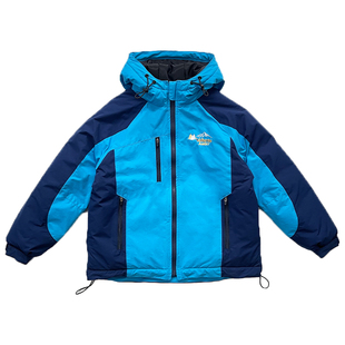 JUSTIN童装儿童冬加厚保暖防风山系户外撞色冲锋衣sorona连帽棉衣