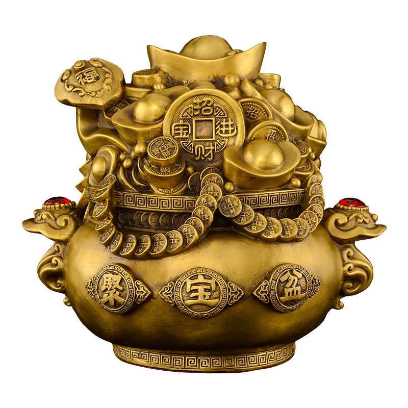 【元宝聚宝盆】黄铜聚宝盆摆件