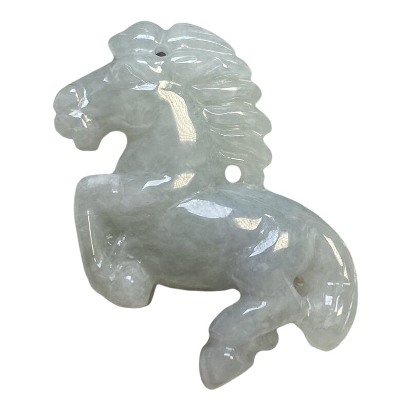 隆慈缘A货冰糯翡翠马到功成吊坠