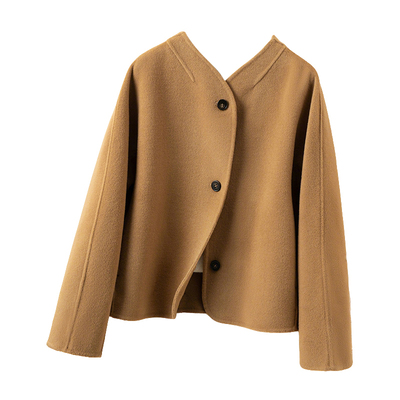 秋冬新款双面羊毛大衣女100羊毛