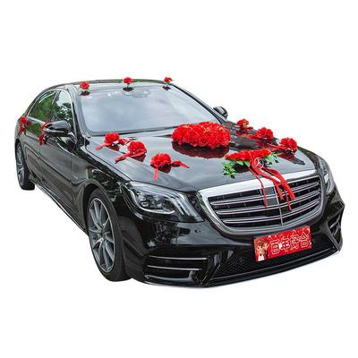 套装森系布置迎亲心型花盘主婚车