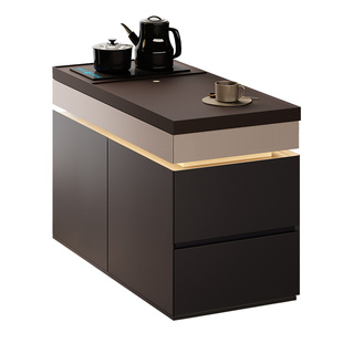 意式边柜带烧水壶沙发边几客厅可移动茶水柜自动上下水高级感家用