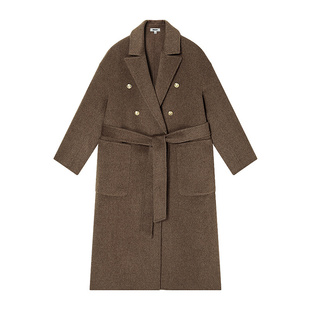 【含羊毛】DKNY唐可娜儿春季毛呢大衣女士外套可调节收腰宽松百搭