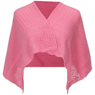 皮皮狗 纯羊绒镂空围巾柔软不扎围脖暖和舒适加厚女披肩