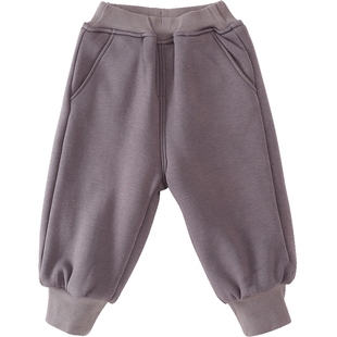 宝宝加绒裤子秋冬季儿童加厚保暖卫裤男童外穿长裤女童休闲运动裤