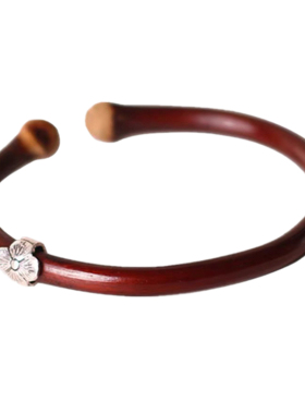 简约鸡血藤手镯纯银不过敏