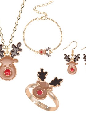 项链圣诞风小清新闺蜜耳环戒指