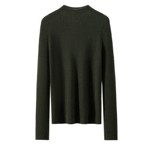 春竹精仿杨子纱纯羊毛春季新款半高领修身洋气针织打底衫女羊毛衫