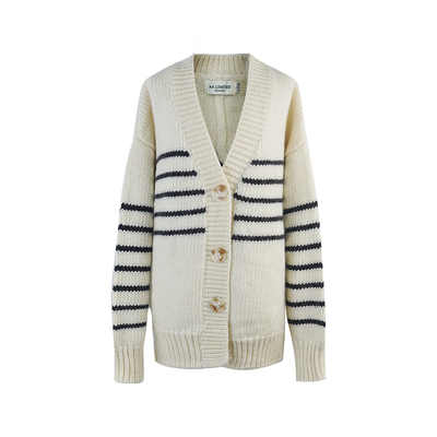 aaaaxbbb针织开衫上衣百搭条纹女